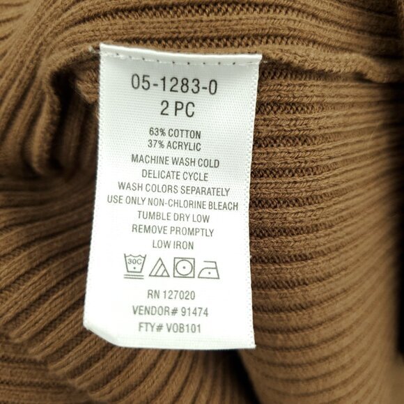 VTG Y2K metrostyle Ribbed Maxi Matching Tank Dress/Duster Sweater Set 1X Brown - Picture 16 of 16